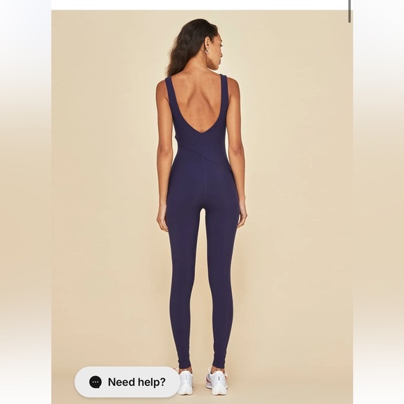Carbon38 V-Neck Jumpsuit in Melt yoga Pilates blue - Picture 4 of 7